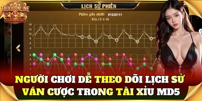 Người chơi dễ theo dõi lịch sử ván trong Tài Xỉu MD5