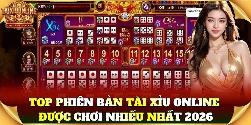 Top phiên bản Tài Xỉu Online được chơi nhiều nhất 2026